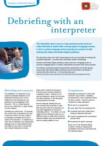 Debriefing with an interpreter