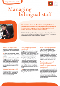 Managing bilingual staff