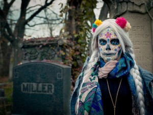 Day of the dead makeup is a form of cultural appropriation.  Flickr/David Sorich