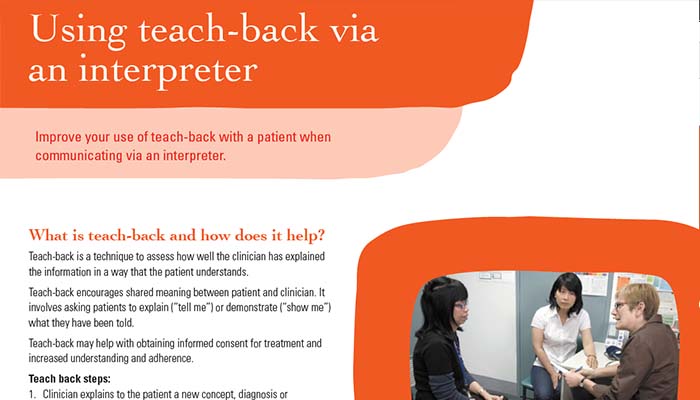 New ‘Teach-back via an interpreter’ resource to assist health practitioners