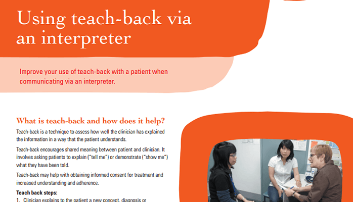 Teach-back via an interpreter